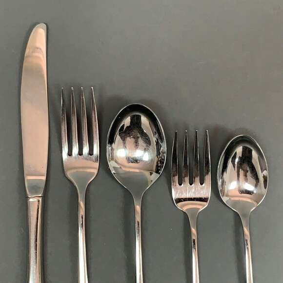 Oneida Profile Plymouth Rock Forks Knife Spoons Stainless Place Setting Lot of 5 - Picture 2 of 12